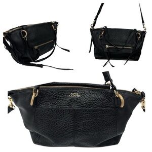 VINCE CAMUTO RAYA SATCHEL HANDBAG PURSE Black Leather
